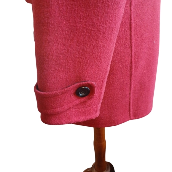 Charter’s Club Wool Blend Duffle Coat Hooded Red and Black Women's Small - Picture 5 of 9
